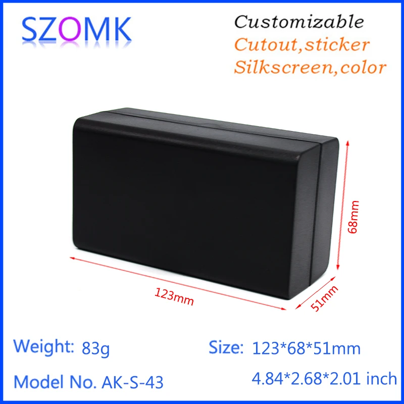 

10pcs a lot High quality abs material plastic junction box plastic housing for electronics products 124*70*52mm