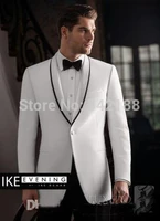 new arrival white custom made stylish prom one button single breasted shawl lapel tuxedo man bridegroom weddingbusiness suit