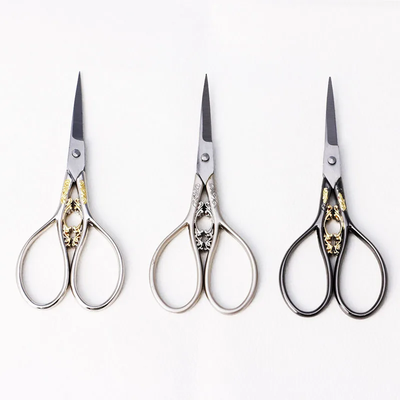 1 шт. европейские винтажные ножницы из нержавеющей стали с цветами швейные