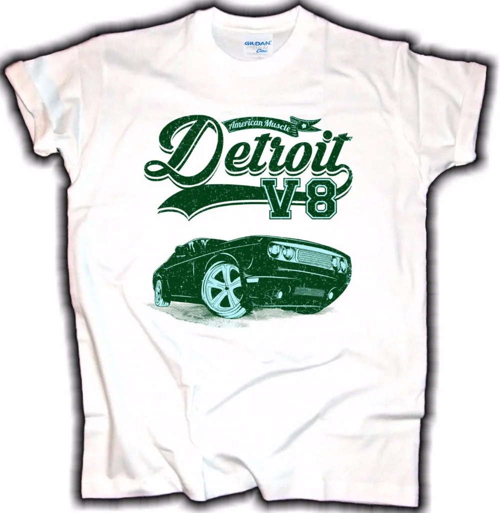 Короткие футболки с круглым вырезом для активного отдыха Детройт V8 Chopper Rockabilly Hot