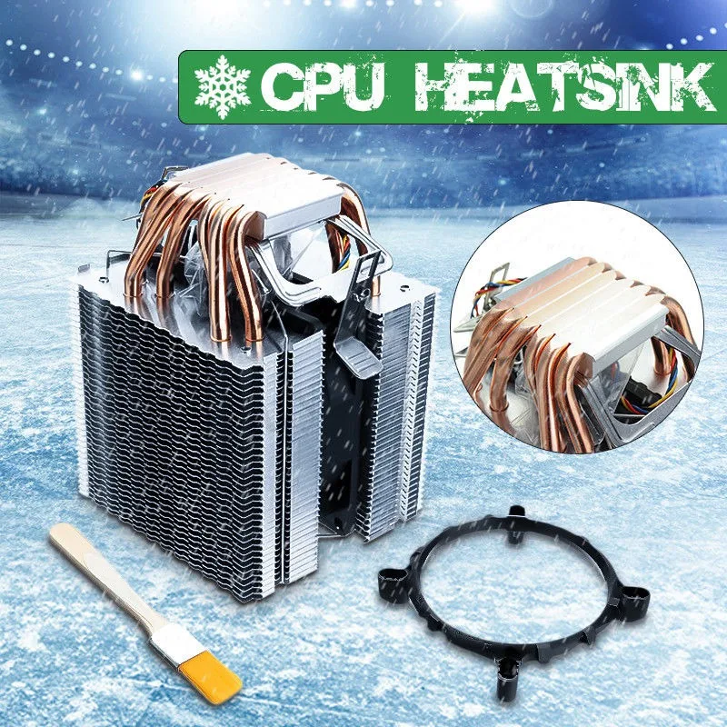 Кулер для процессора с 6 трубками Радиатор вентилятора Intel Amd Lag1156/1155/1150/775 |