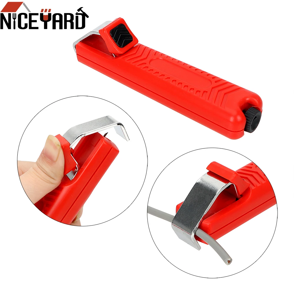 

NICEYARD 8-28mm Plastic Handle Electrical Wire Stripper Knife Adjustable Durable Cable Stripping Knife Mini Electrician Knife
