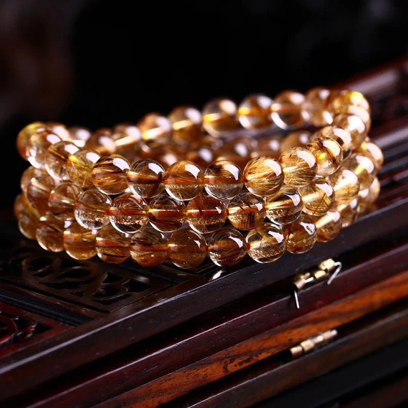 Оптовая продажа браслеты из натуральной меди с кристаллами для волос 108 бусин