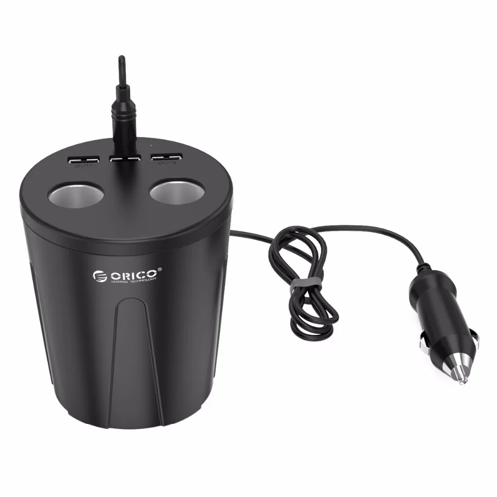 Автомобильное зарядное устройство ORICO 2 порта прикуриватель и 3 Смарт USB для
