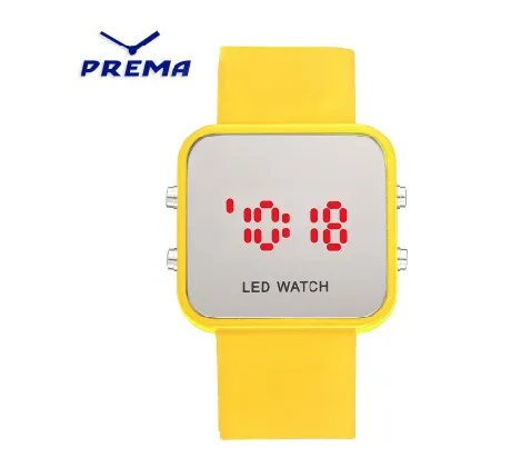 New LED Mirror watches fashion Square dial silicon sport digital Wristwatches women men free shipping |