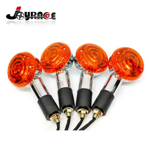 4 шт. хромированные мотоциклетные круглые указатели поворота янтарные лампы
