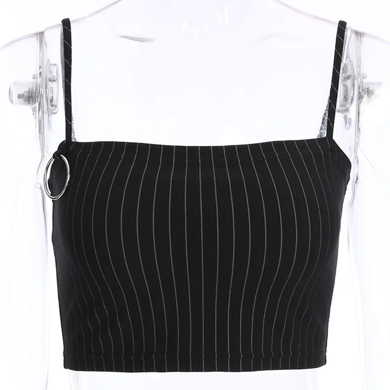 Сексуальный женский комплект из 2 предметов полосатый топ на бретельках