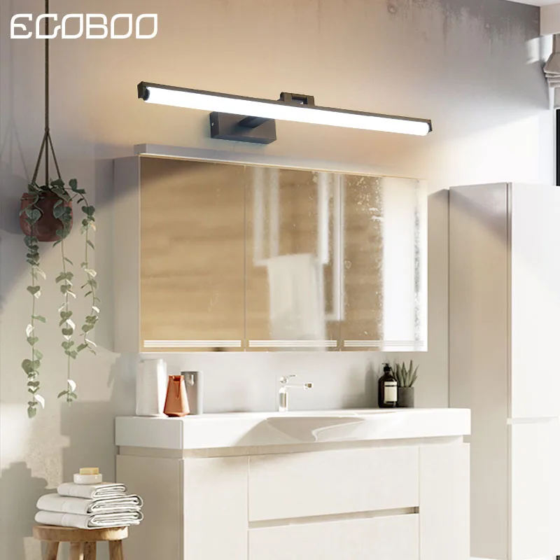 Настенный светодиодный светильник EGOBOO для зеркала в ванной черный/белый
