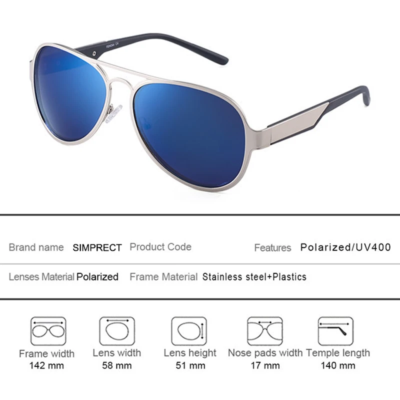 Мужские и женские поляризационные солнцезащитные очки SIMPRECT модель 2021 года