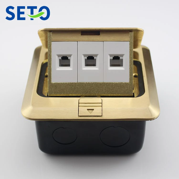 SeTo всплывающий Тип Напольная розетка одна сеть Lan RJ45 Cat5e + двойной RJ11 Cat3 Tel