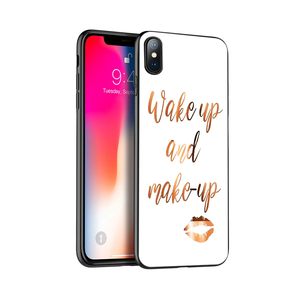 Черный ТПУ чехол для iphone 5 5s SE 2020 6 6s 7 8 plus x 10 XR XS 11 pro MAX сексуальный макияж губ