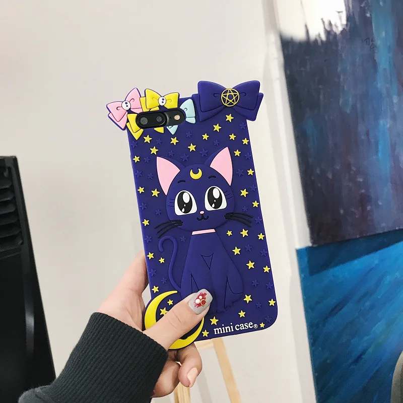 Для iphone XS милый Сейлор Мун прекрасный силиконовый чехол для 8plus 6 6S 6splus 7 7plus 8 X Luna Cat