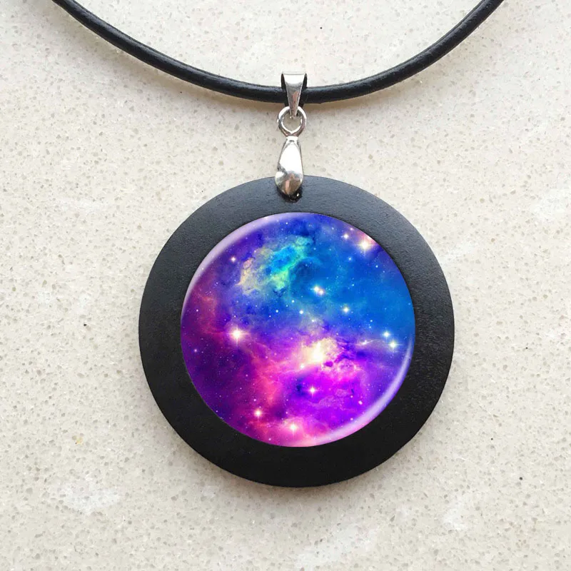 Черная Nebula Helix подвеска Nebula ювелирное изделие галактика рыба черное дерево ожерелье спиральная Туманность Созвездие Шарм Aquarius universe - Окраска металла: 12