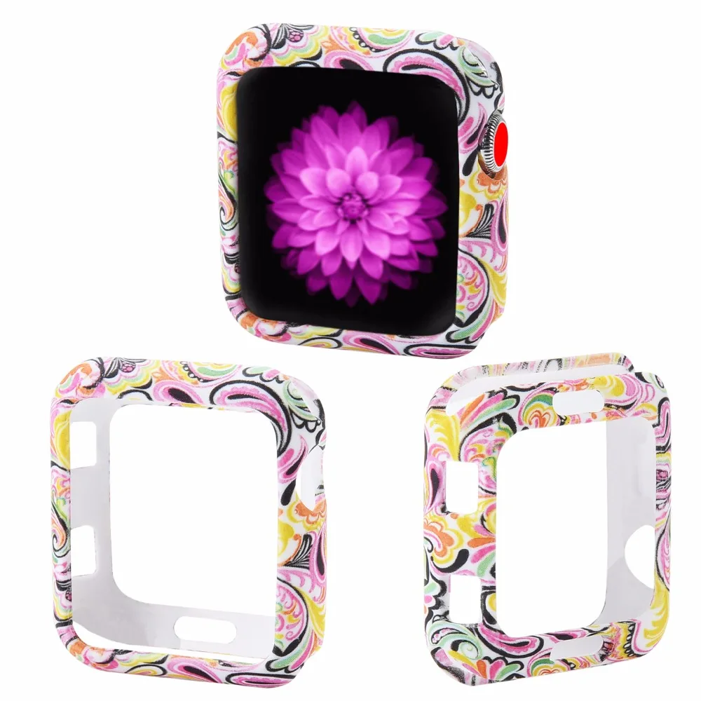 Мягкий и тонкий чехол Bemorcabo из ТПУ с принтом для Apple Watch 38 мм 42 мм для iwatch TPU Защитный чехол для Apple Watch 1 2 3