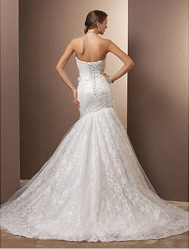 Fashionable Mermaid Inexpensive Wedding Dress With Crystals Lace Up Vestido De Noiva Imported China Plus Size Pretty Gown 2015 | Свадьбы и