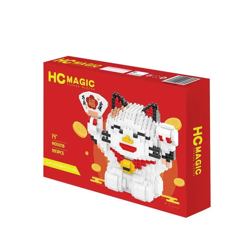 HC мини блоки милый мультфильм кошка модель строительные игрушки Фортуна кошка аниме аукциона фигурки год Brinquedos для детей подарок 5016 - Цвет: 5018