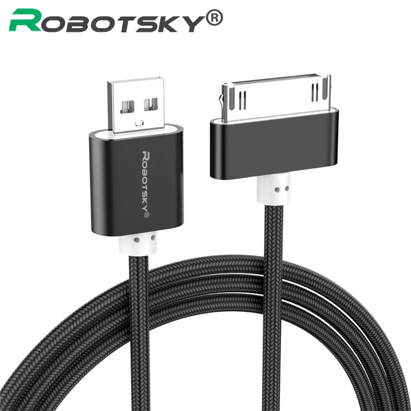 USB кабель для iphone 30 Pin нейлоновая оплетка быстрое зарядное устройство кабель для передачи данных для iphone 4 4s ipad 2 3 iPod Nano itouch