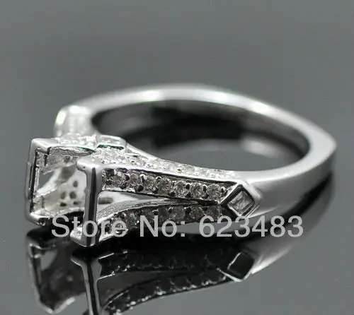 Кольцо принцессы из твердого белого золота с натуральным бриллиантом 0.30ct 6x6 мм 100%