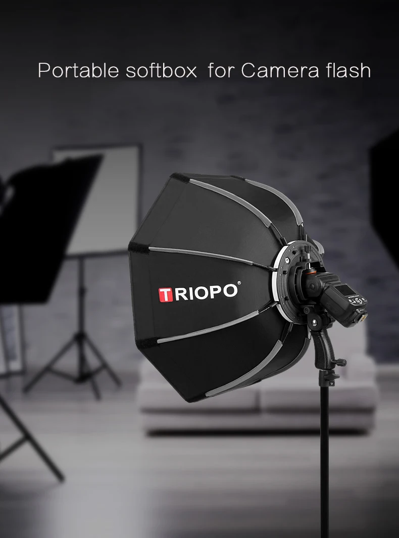 TRIOPO 90 см фото восьмиугольный зонтик светильник софтбокс с ручкой для Godox V860II TT600 аксессуары для фотостудии софтбокс