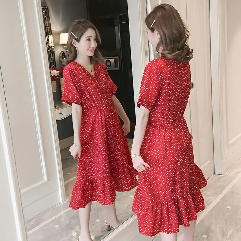 Платье для кормящих мам с v образным вырезом и тонкой талией милая летняя