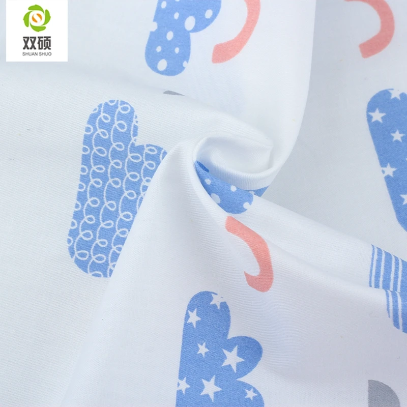 Shuanshu саржевого хлопка Ткань пэчворк мультфильм Буле ткани Вышивание Лоскутное Fat