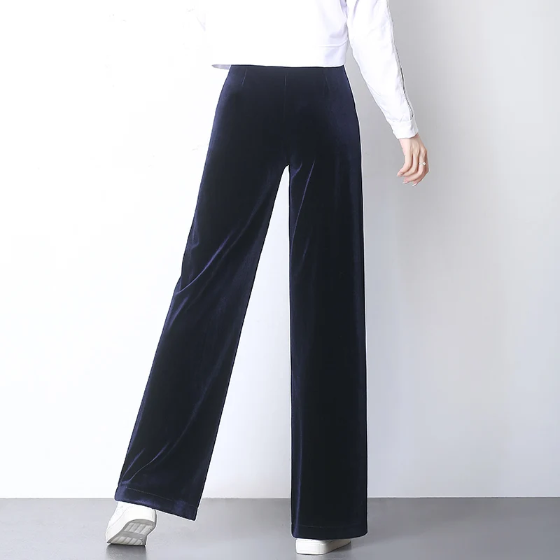Осенне-зимние широкие брюки женские Вельветовая с завышенной талией Брюки
