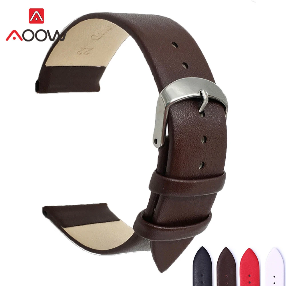 Ремешок кожаный Универсальный для наручных часов мягкий сменный Браслет