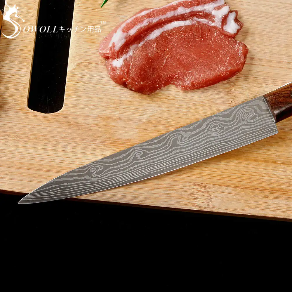 Японские ножи для суши кухонный нож шеф повара из нержавеющей стали с лазерным