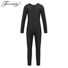Облегающий гимнастический костюм с длинными рукавами для девочек, Одежда для танцев для мальчиков, Облегающий комбинезон из спандекса и лайкры, балетные костюмы с глубоким вырезом