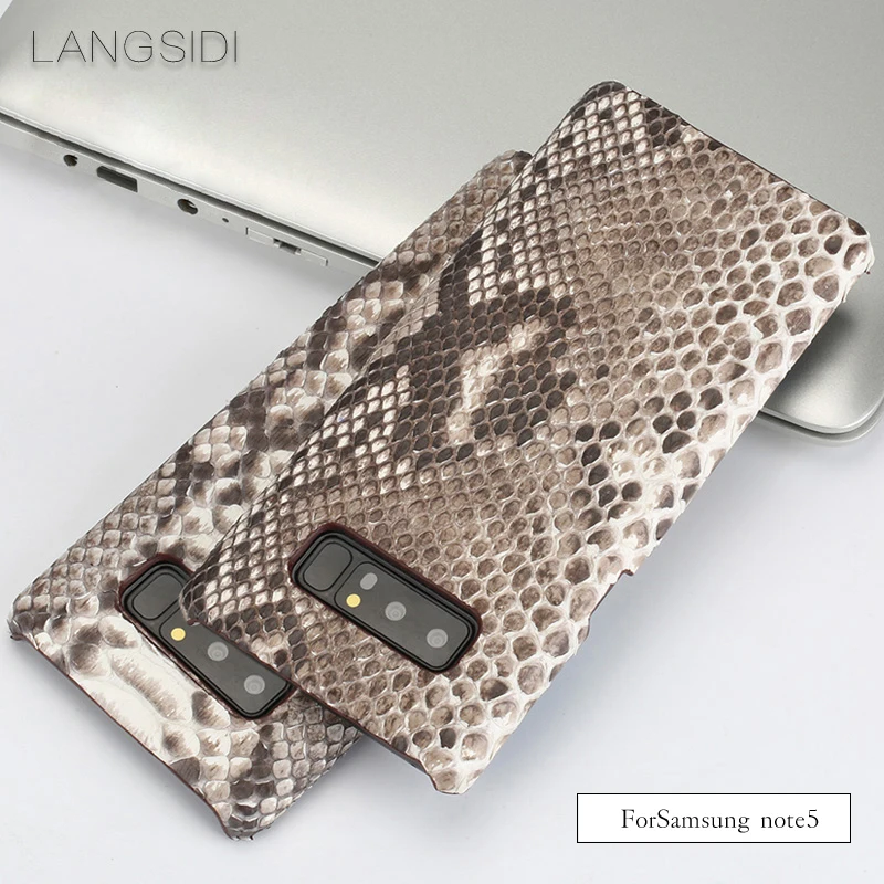 

Luxury For Samsung Note5 case luxury handmade real python skin case cover Genuine Leather phone case