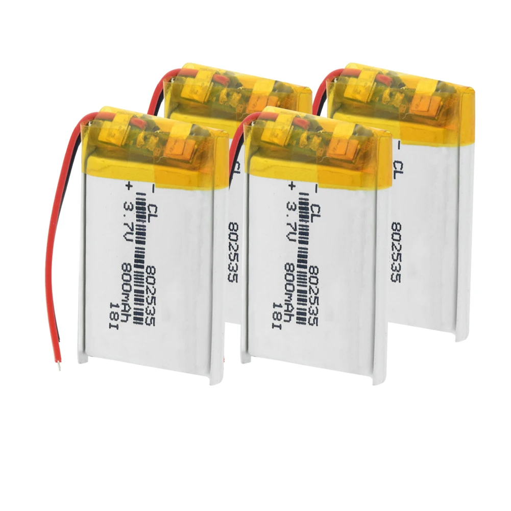 1/2/4 шт. высокое качество 3,7 V 802535 800mAh литий-ионный полимерный литий Батарея 3,7 вольт литий-ионная батарея Li-po литий-полимерные аккумуляторные ячейки