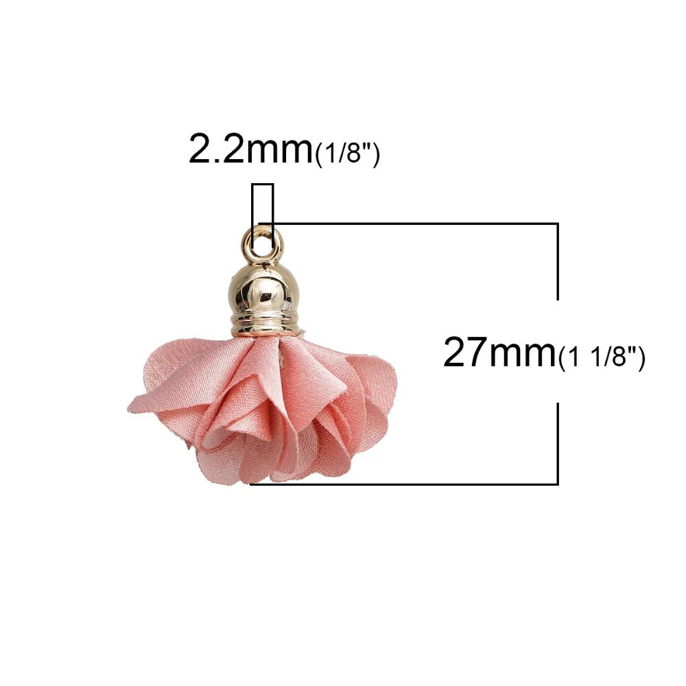 Подвески DoreenBeads из полиэстера с кисточками Позолоченные