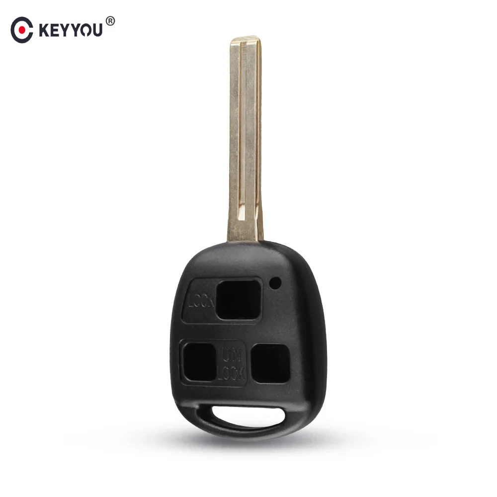 KEYYOU корпус автомобильного ключа дистанционного управления для Toyota для Lexus ES300/IS400/RX300/RX400h 2 кнопки Uncut Брелок чехол лезвие TOY48 46 мм