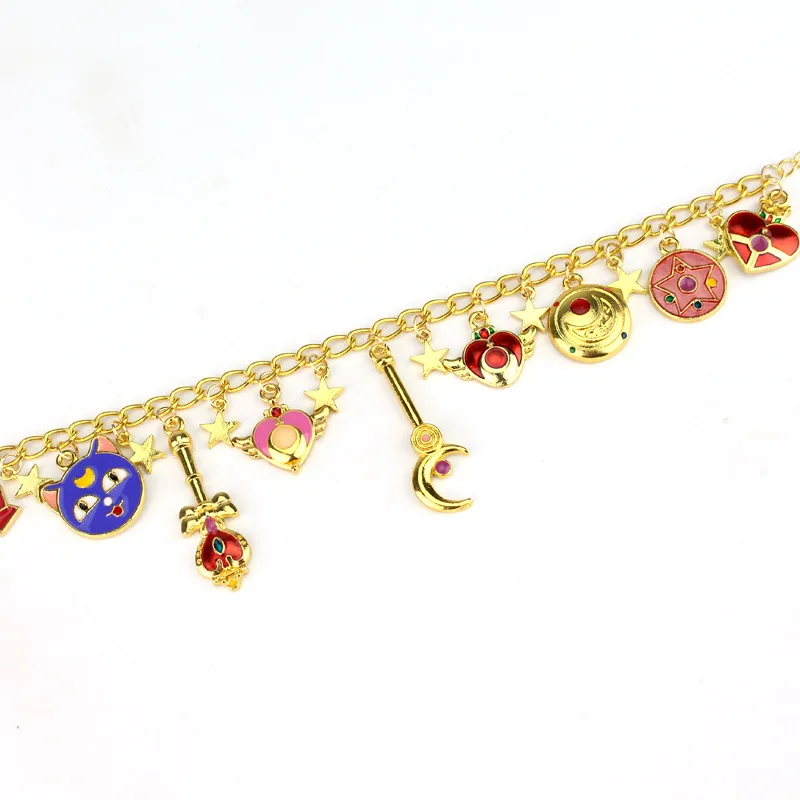 Милый браслет MQCHUN с аниме Сейлор Мун брелоком переплетением звезды сердца