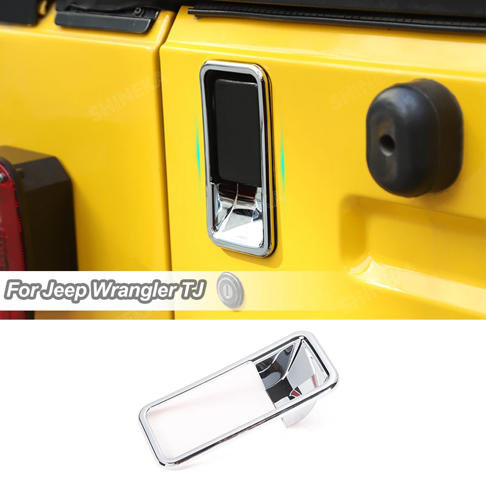 SHINEKA Автомобильная наклейка для Jeep Wrangler TJ 1997-2006 хромированная задняя дверная ручка Накладка для Jeep Wrangler TJ наклейка