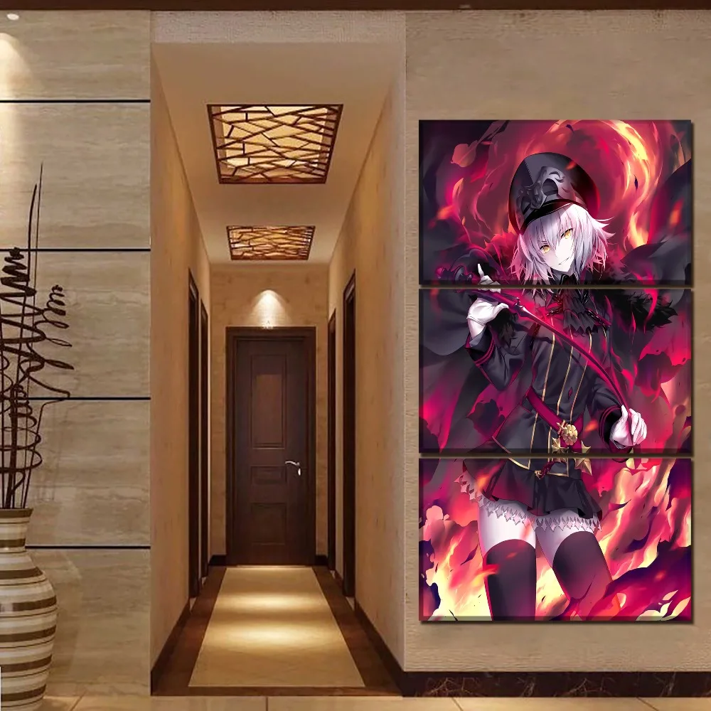 Домашний декор настенное искусство для спальни Модульная картина 3 шт. аниме Fate