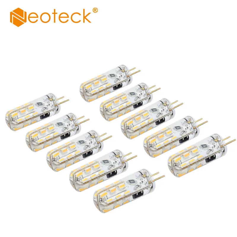 Светодиодные капсульные лампы Neoteck G4 10 шт. теплый белый свет 1 5 Вт 12 В постоянного