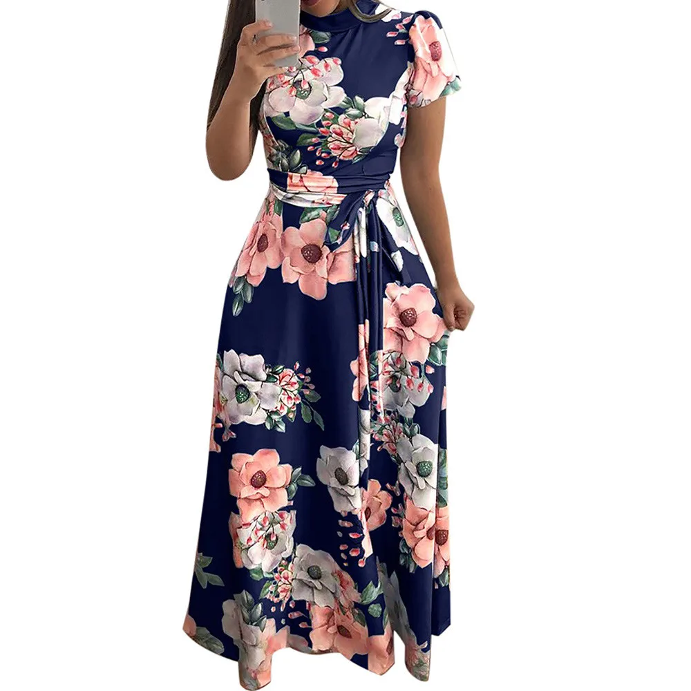 Весеннее популярное модное Повседневное платье высокого качества с круглым