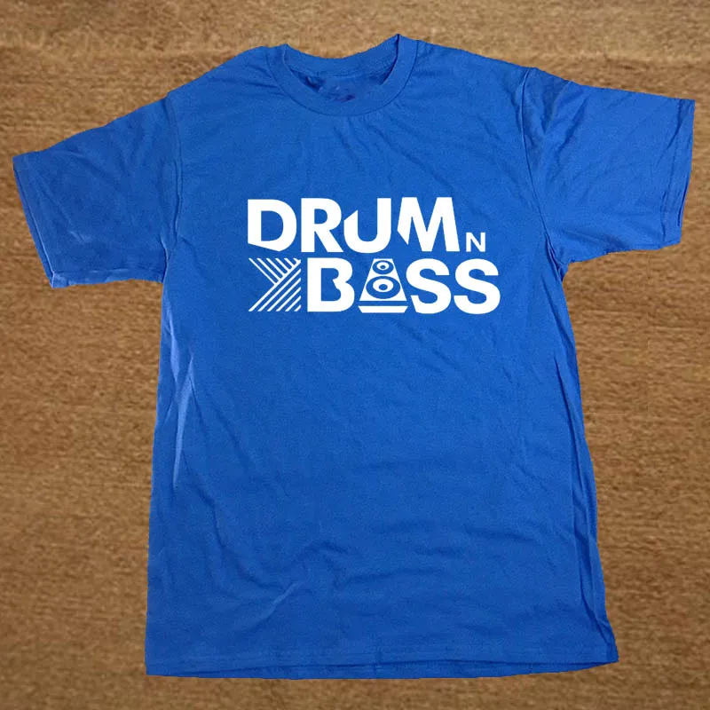 BLUE Брендовая одежда Drum N Bass, забавная футболка, Мужская хлопковая футболка с коротким рукавом, топ, Camiseta - Цвет: BLUE