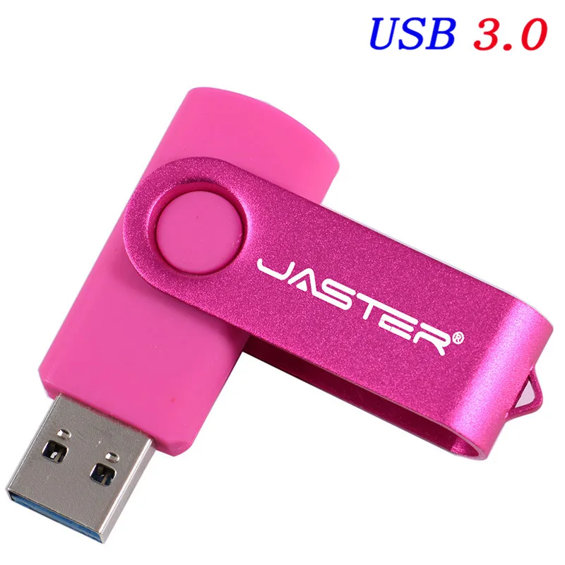 Pink JASTER USB 3,0 пластик 11 цветов вращающийся usb флеш-накопитель pengdrive 4 ГБ 8 ГБ 16 ГБ 32 ГБ 64 ГБ 128 ГБ U диск флешка в подарок - Цвет: Pink
