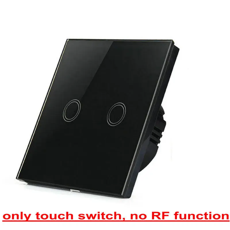 only touch 2 black 1/2/3/220 тиски Беспроводной светильник сенсорный переключатель Стандартный ЕС умный дом Беспроводной переключатель - Цвет: only touch 2 black