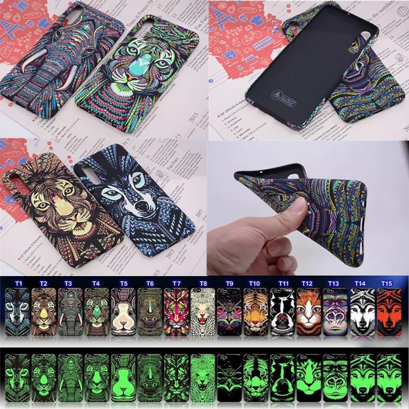 Светящийся чехол с животными для Samsung A50 S9 S10 Plus со слоном и тигром светящиеся в