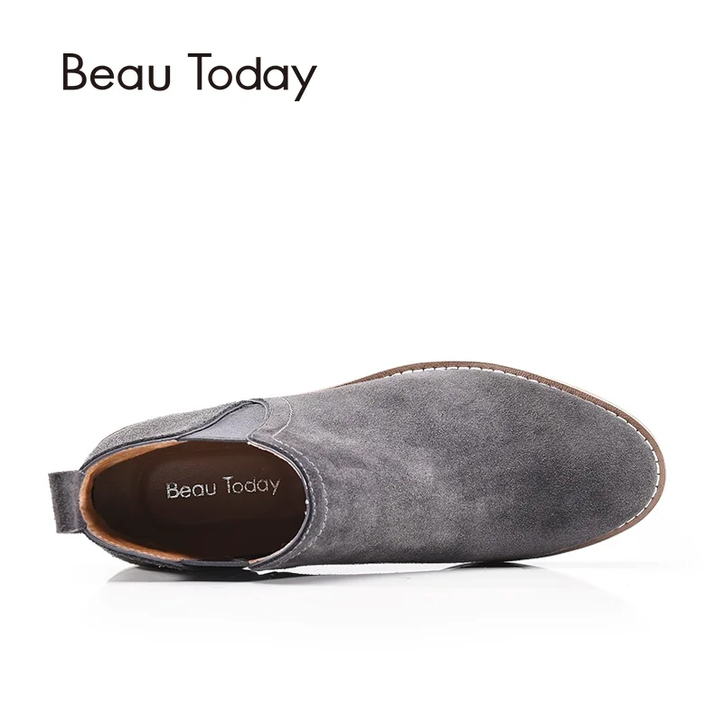 Женские ботинки Челси BeauToday эластичные из натуральной коровьей кожи с