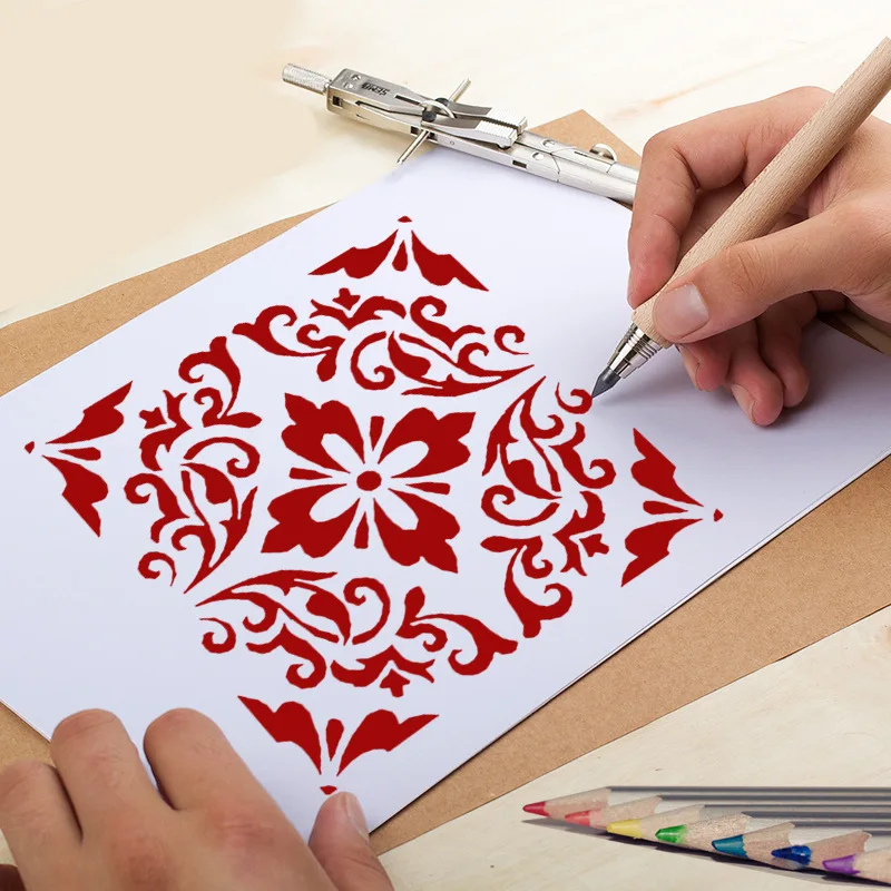 

15*15 Vintage flower pvc Layering Stencils for Diy scrapbook coloring,painting stencil,home decor diy etc. Product image