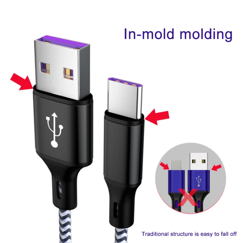 USB кабель 5A Type C для быстрой зарядки сверхбыстрое зарядное устройство Huawei Mate 20 P20 Pro