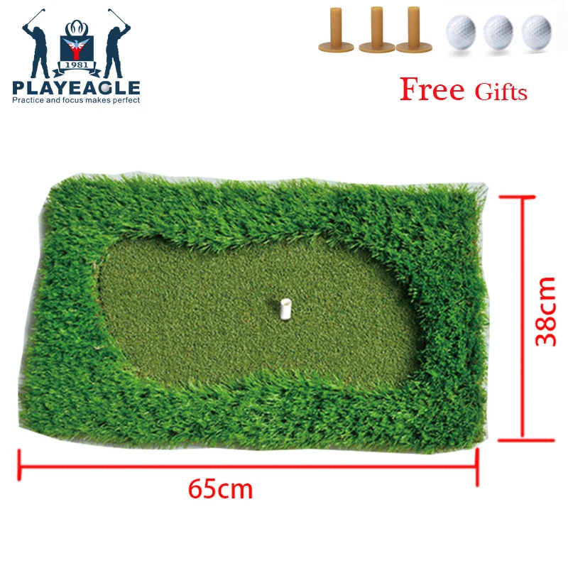 Мини удара коврик для гольфа 65x38 см тренировочная газон практика резиновый