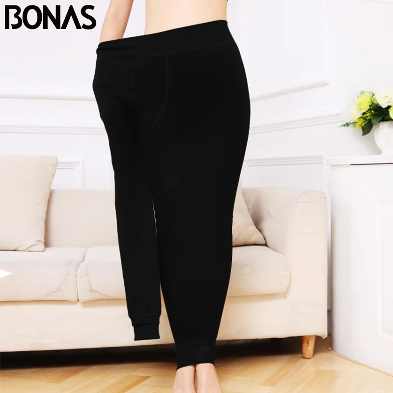 BONAS Winter Warm Pantyhose Tights High Elastic Waist Velvet Legins Thick Tights Female Plus Size Collant Stretchy Pantyhose