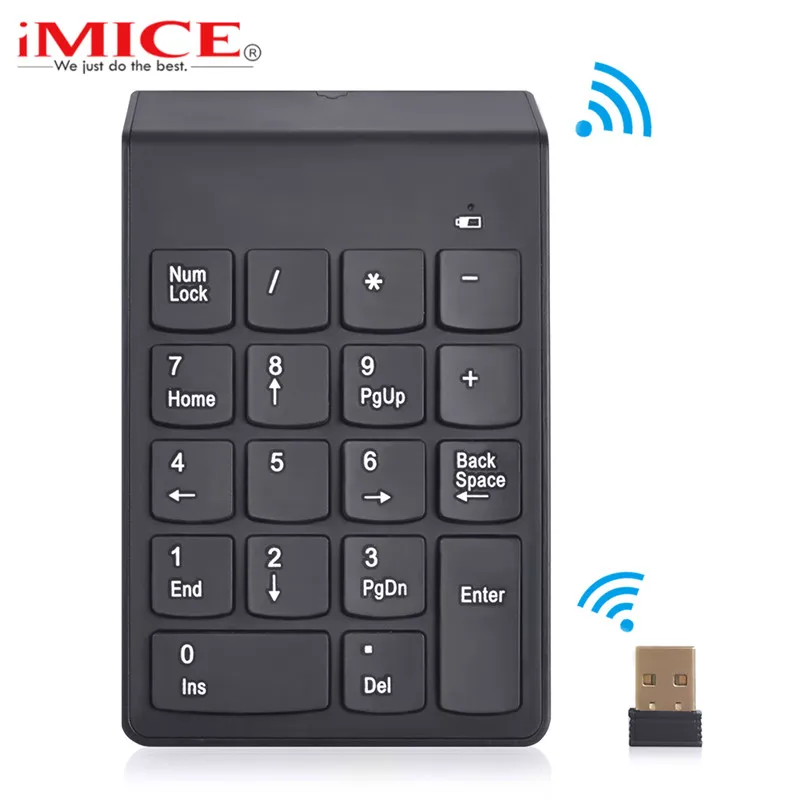 IMice цифровая клавиатура USB Беспроводная 18 клавиш мини беспроводная 2 4G Ультра