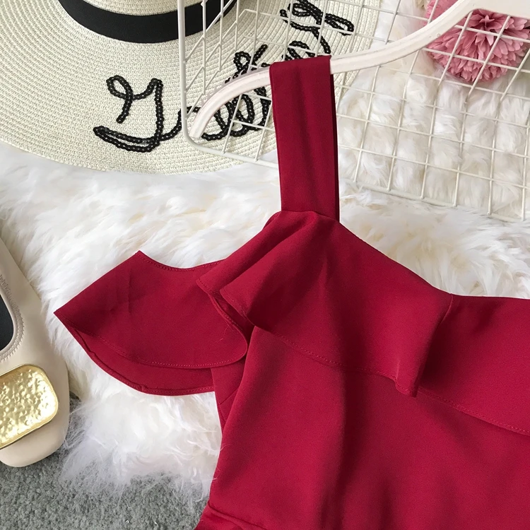 ALPHALMODA праздники с открытыми плечами женские Seashore до середины икры Платье на бретелях галстук-бабочка дамское сексуальное с открытой спиной Vestidos однотонное платье