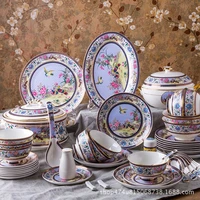 jingdezhen bronze enamel cutlery set 60 pieces high manufacturers direct sales volume large hand made gold tableware